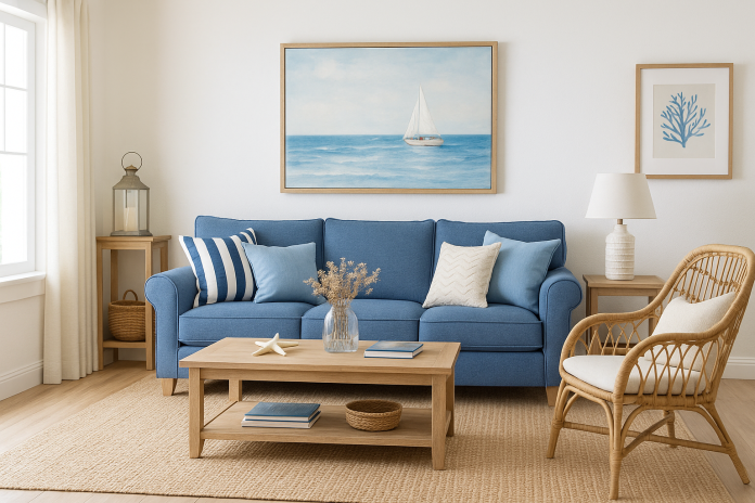 Cum să decorezi o cameră de zi cu tematică marină fără să arate ca un magazin de suveniruri