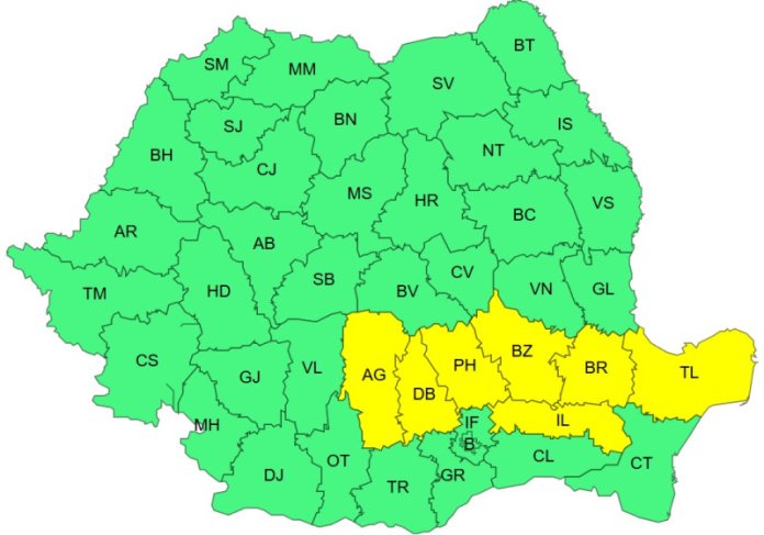 Alerte de furtuni: ANM a publicat două avertizări cod galben. HARTA regiunilor vizate și prognoza meteorologică pentru București