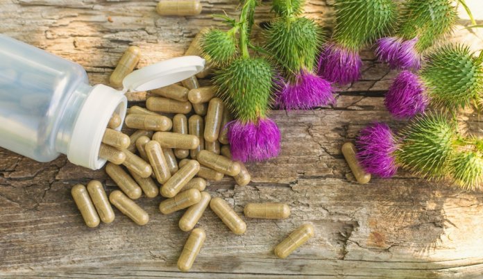 Milk,Thistle,Supplements,In,Nature.,Selective,Focus.,Nature.