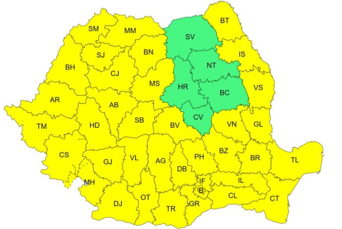 HARTĂ Temperaturile de foc în România: Zona cu maxime termice aproape de 40 de...